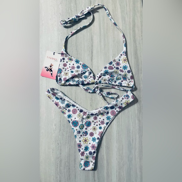 Oceanus swimwear size medium biking set new with tag - Picture 3 of 4